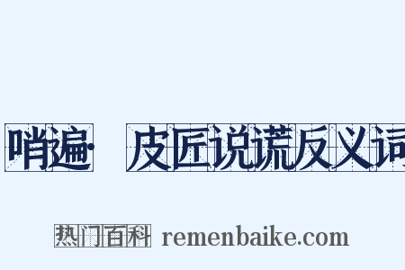 哨遍·皮匠说谎反义词是什么意思的图片